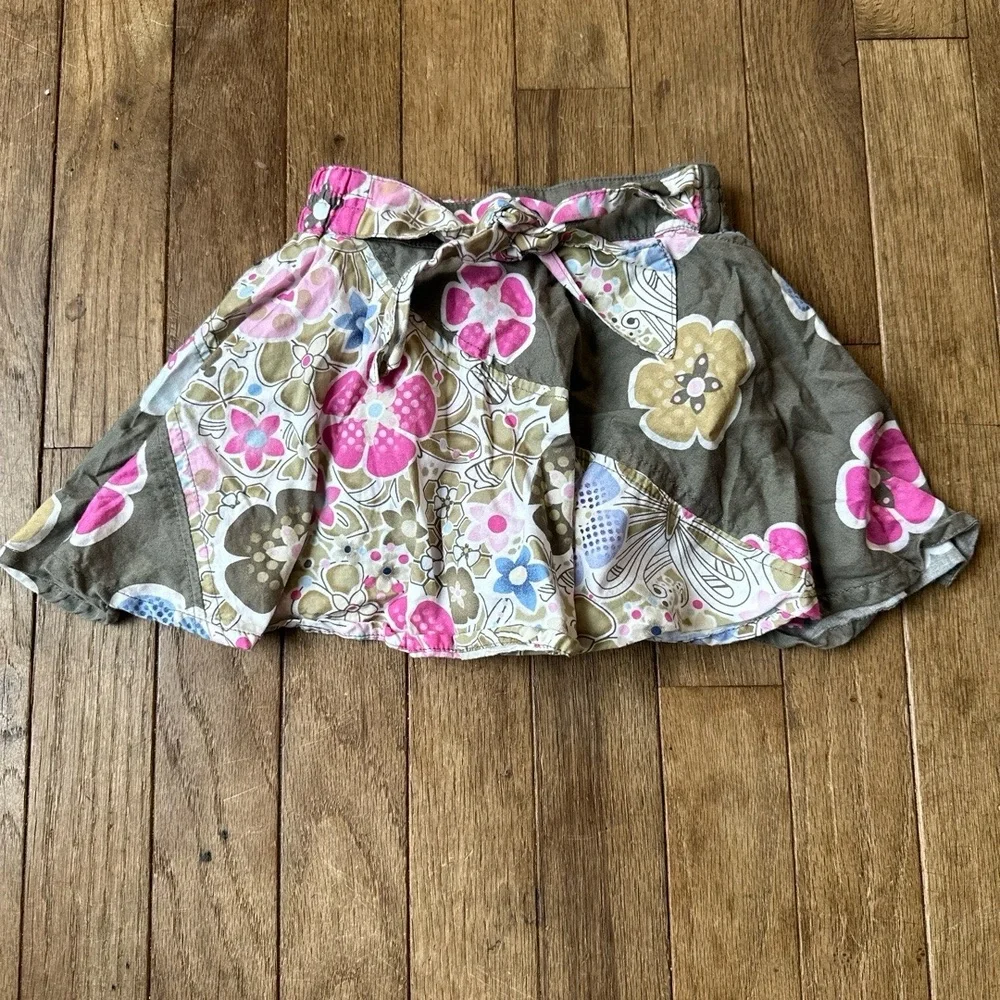 The Childrens Place Floral Skort Girls Size 12 Months Tie‎ Waist Boho Chic